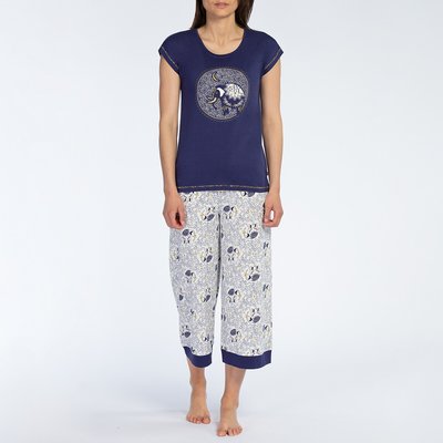 Ivoire Cotton Cropped Pyjamas with Short Sleeves DODO