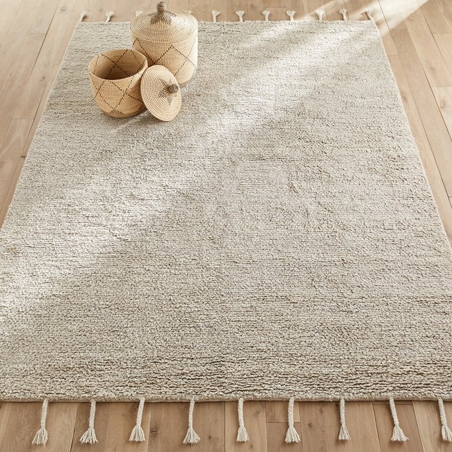 XL-Teppich Neroli, Wolle, handgeknüpft natur meliert <span itemprop=