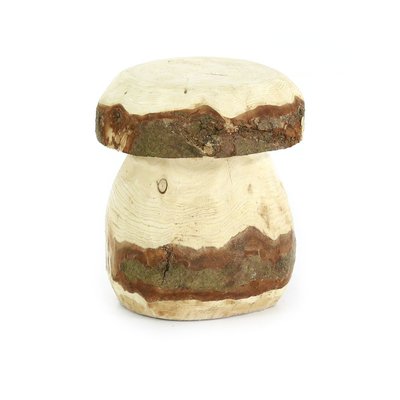 Tabouret en bois champignon rustique Ø 35 cm COULEURS DES ALPES