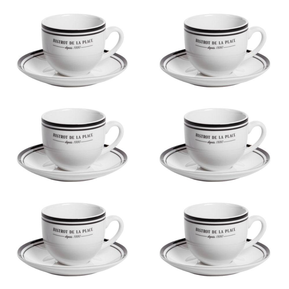 Tasse avec soucoupe Bistrot 22 cl (lot de 6) - BISTROT, TABLE PASSION