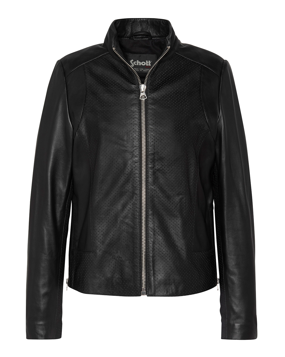 Blouson ajouré, cuir dagneau, SCHOTT