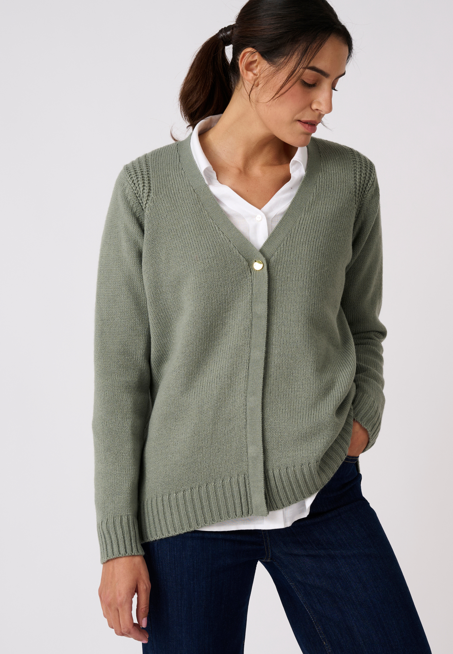 Gilet uni boutonné, DAMART