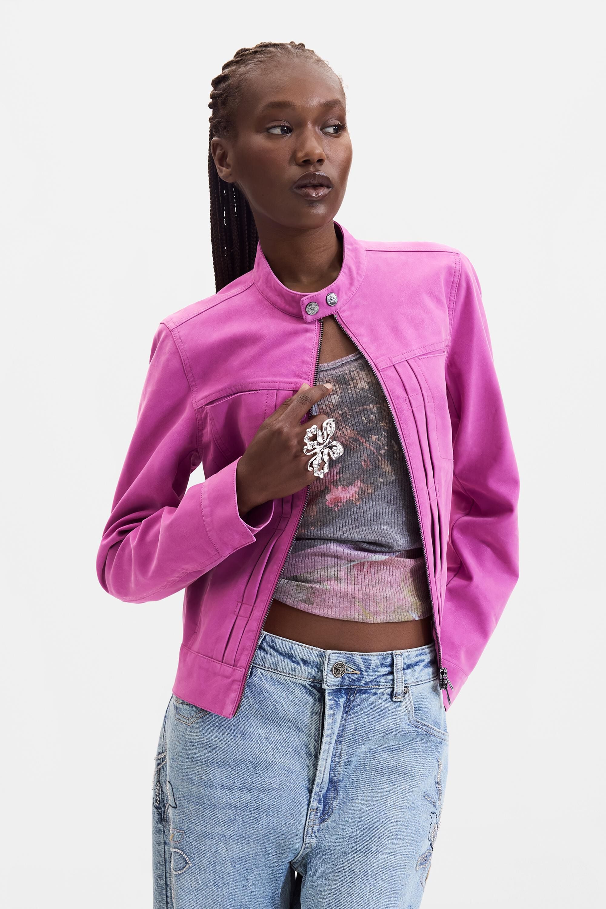 Veste courte effet cuir, DESIGUAL