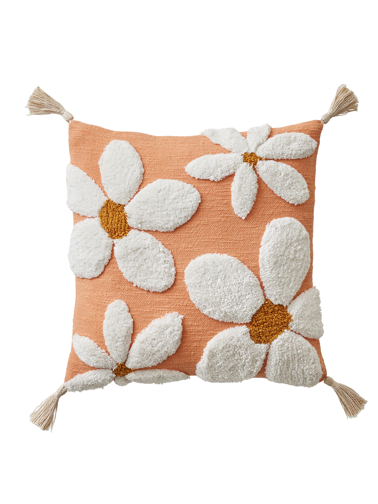 Coussin Marguerite à pompons, VERTBAUDET