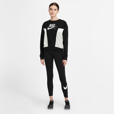 Cotton Mix Leggings with Logo Print and High Elasticated Waist NIKE