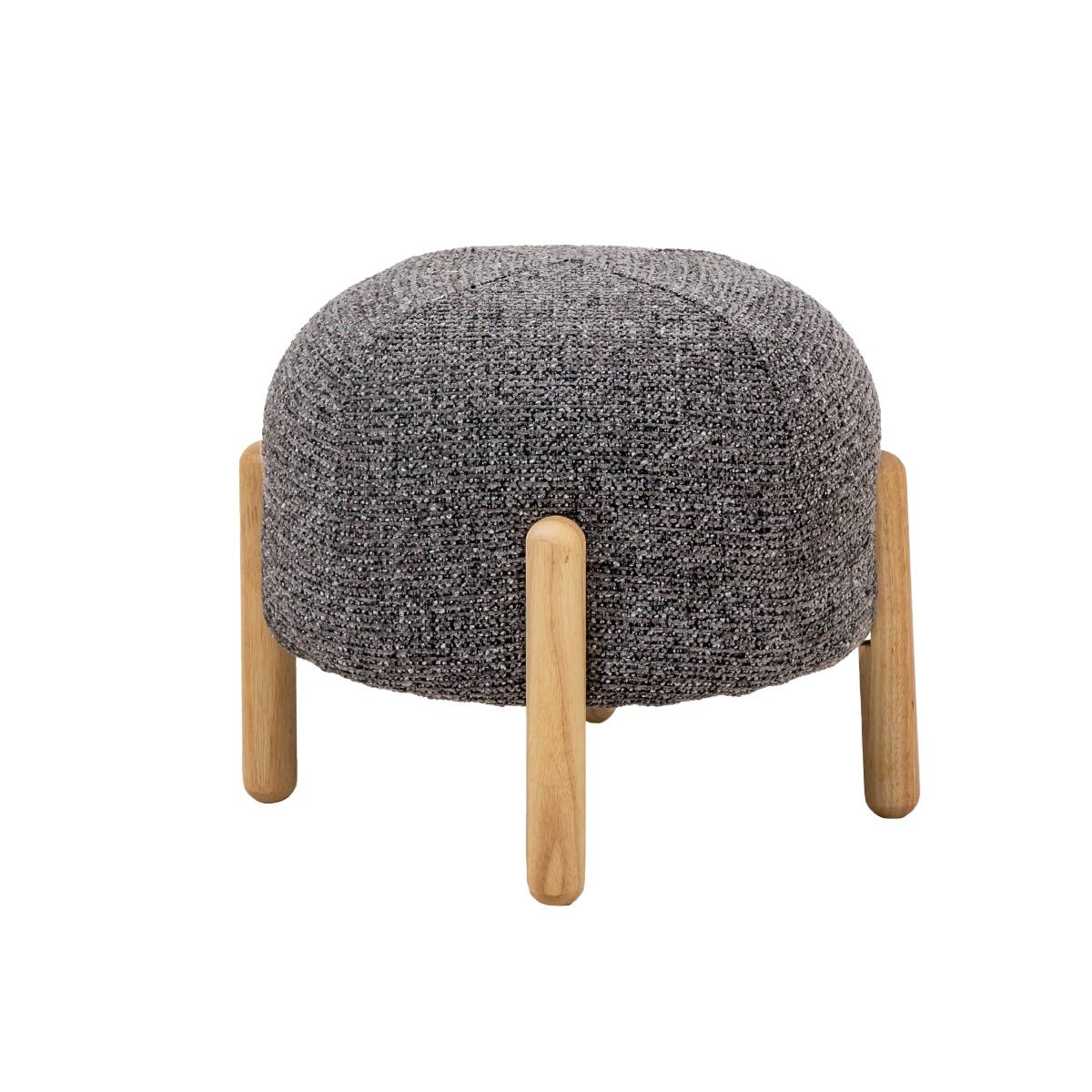 Petit tabouret en tissu bouclette NÉRIO, MADE IN MEUBLES