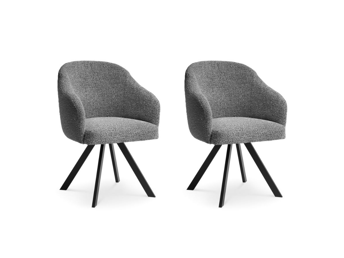 Lot de 2 chaises tissu chiné, SOPHIE, BOBOCHIC