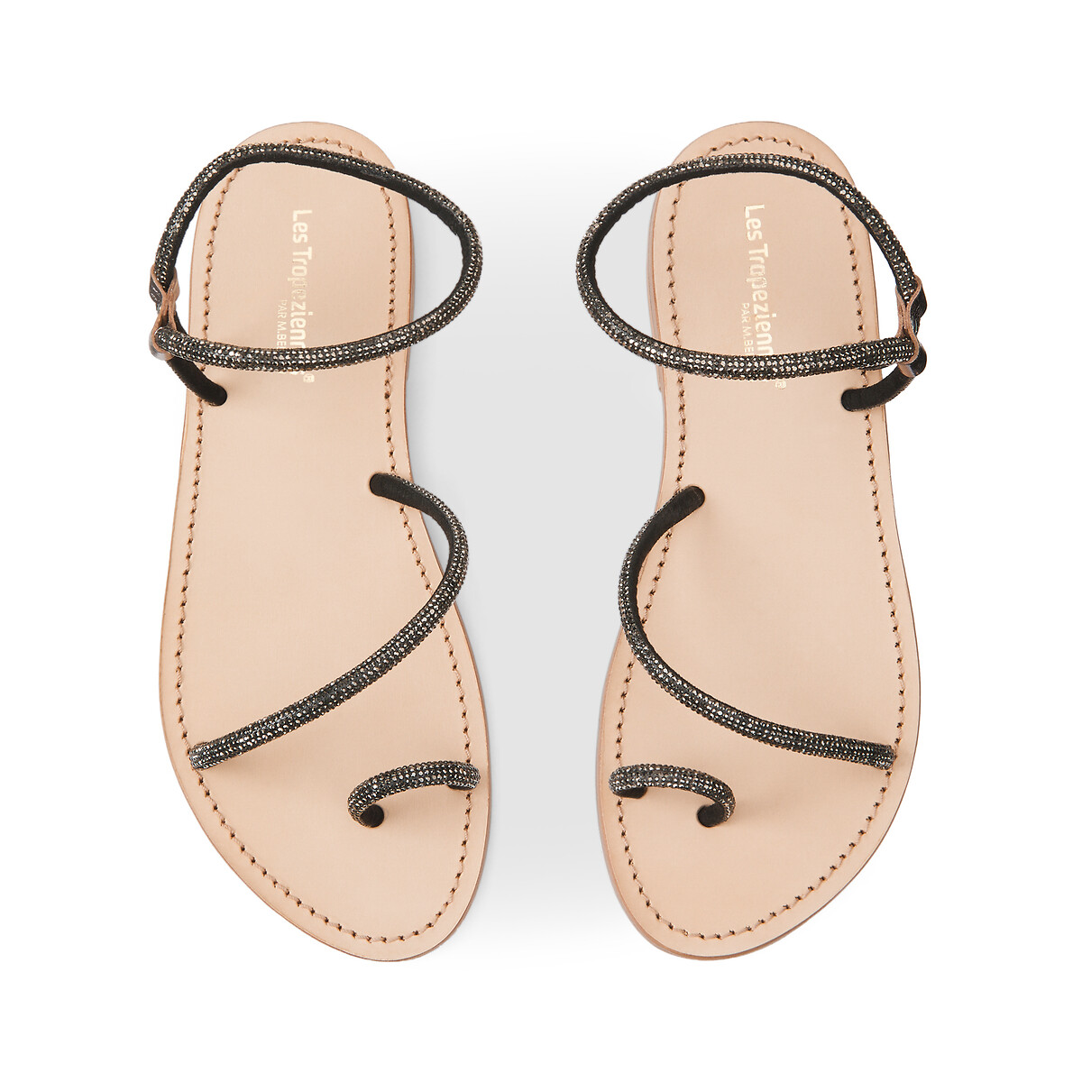 Sandales Convoitise En Cuir Avec Strass - Taille 37, Neuves Avec Emballage, Fabriqué En Italie