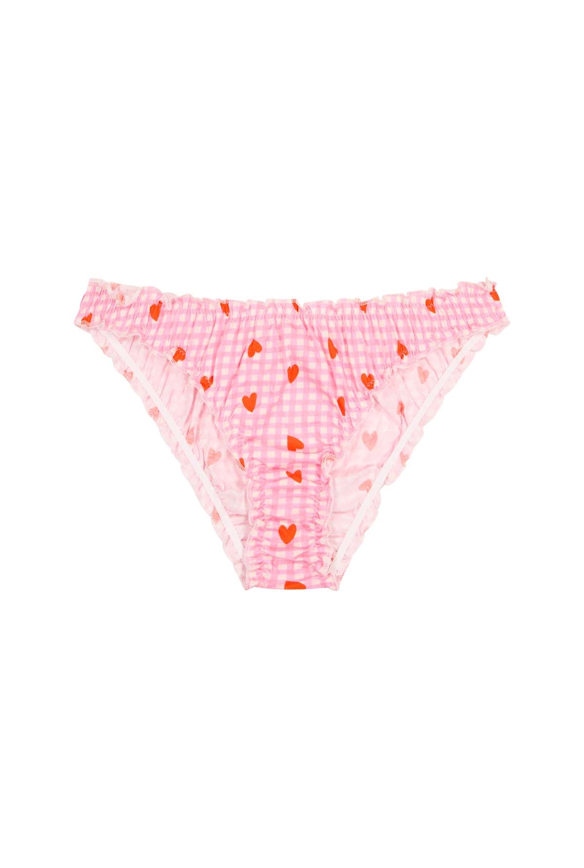 Bloomer coton imprimé vichy coeurs, WE ARE JOLIES