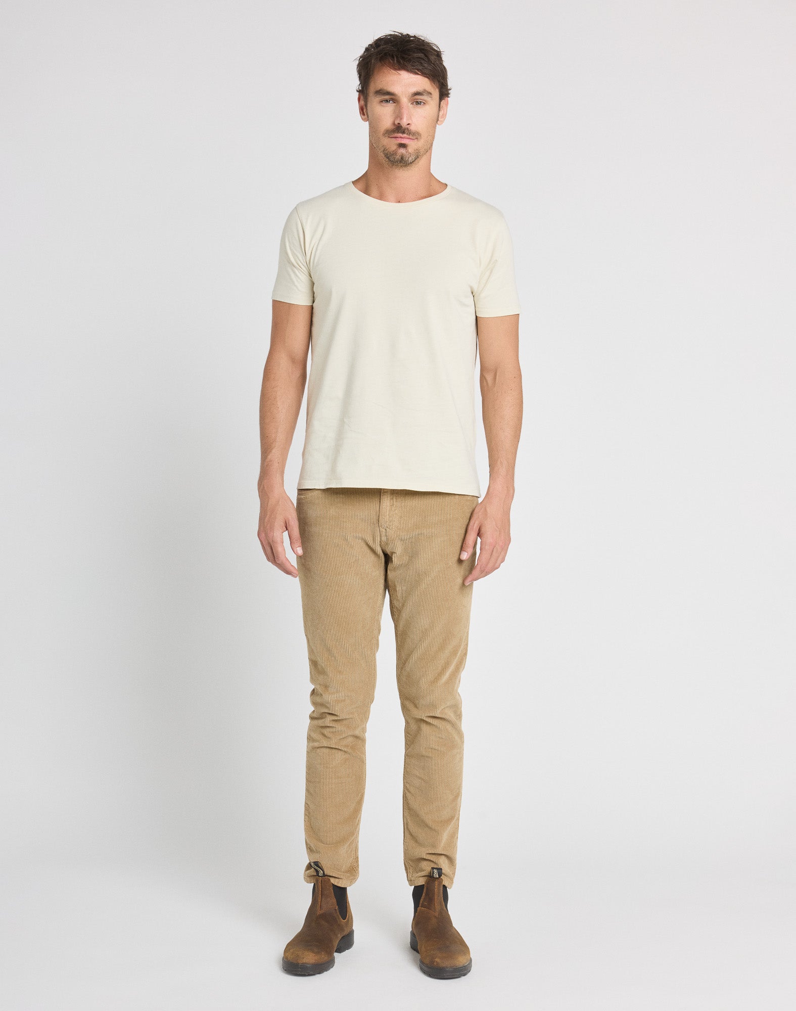PANTALON REGULAR VELOURS BEIGE, PULLIN