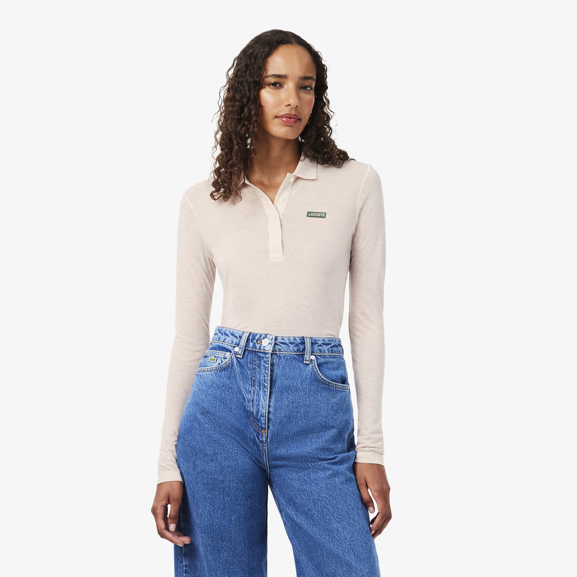 Polo manches longues jersey doux slim fit, LACOSTE