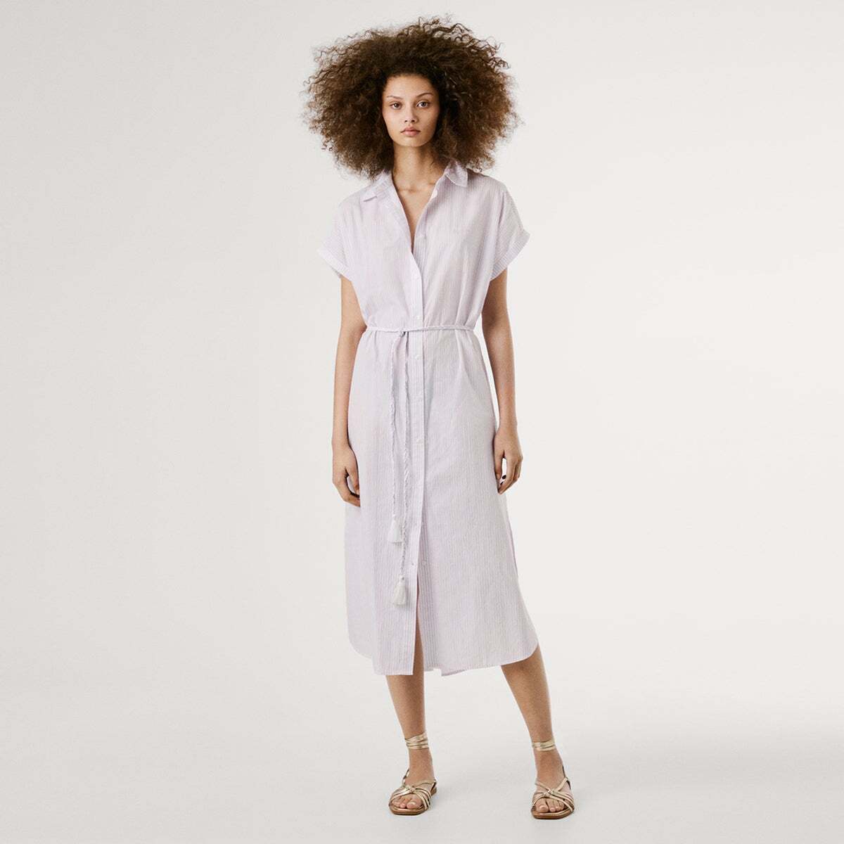 Robe Midi Col Chemise En Popeline, PEPE JEANS
