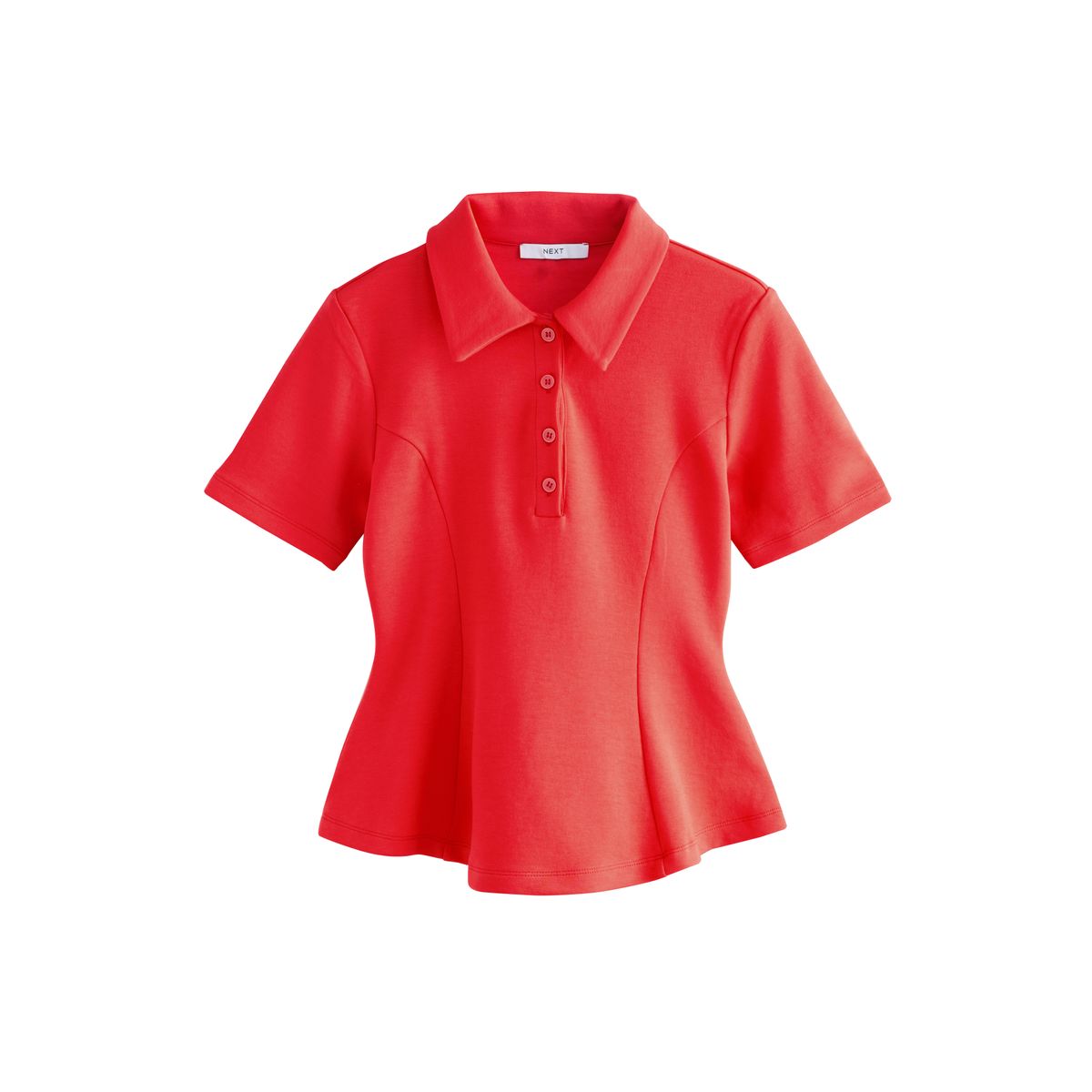 T-shirt à manches courtes, col polo et basque, NEXT
