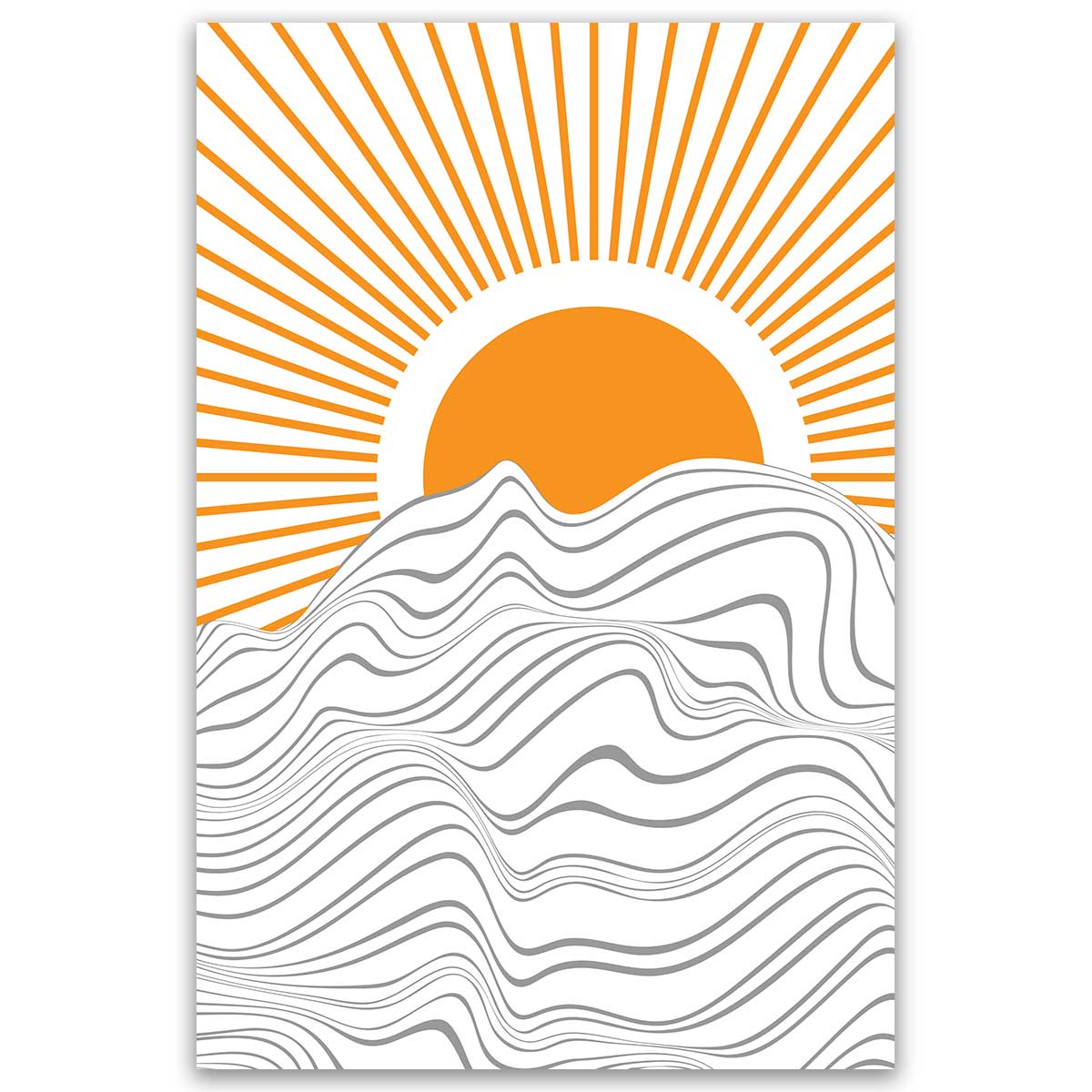 Tableau soleil abstrait lignes modernes, HEXOA