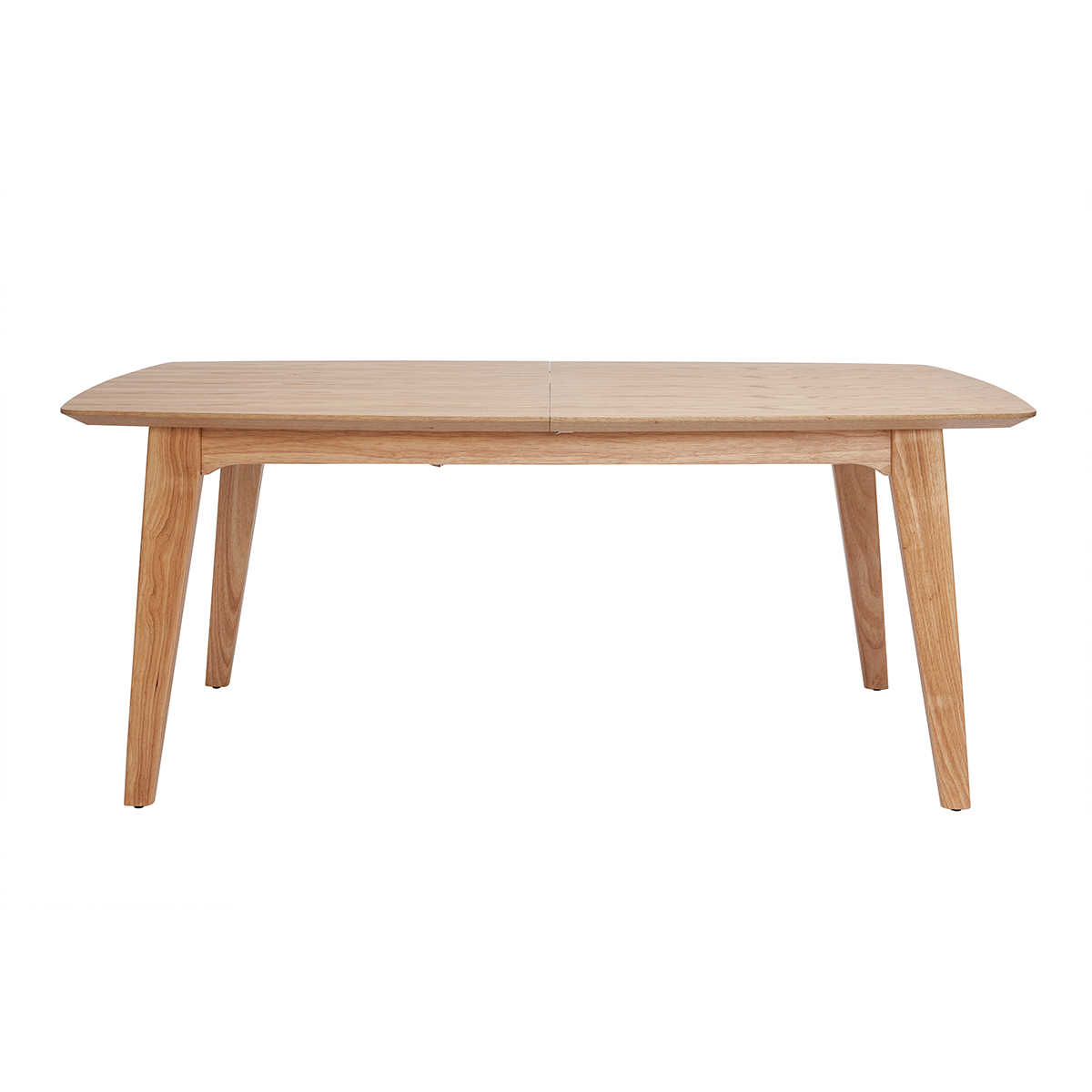 Table extensible rallonges intégrées rectangulaire finition bois blanc et hévéa massif L180-230 cm FIFTIES, MILIBOO