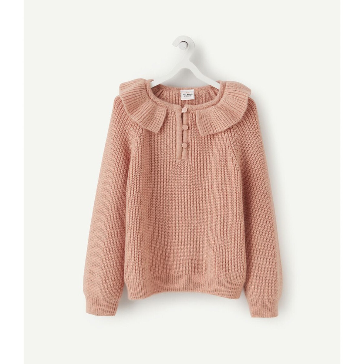 Pull col claudine en tricot rose clair Tape A L oeil La Redoute