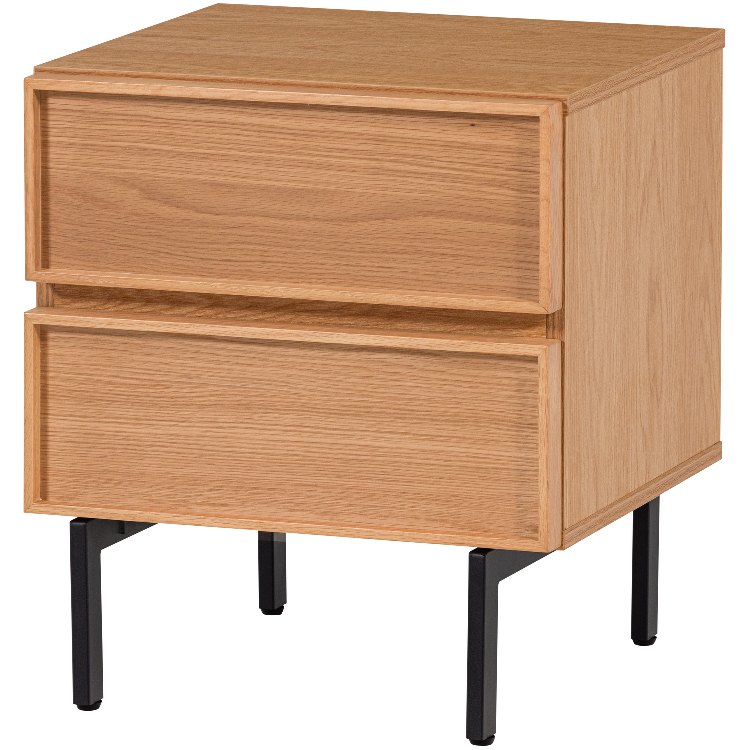 Table de chevet 2 tiroirs en bois TOURS, WOOOD