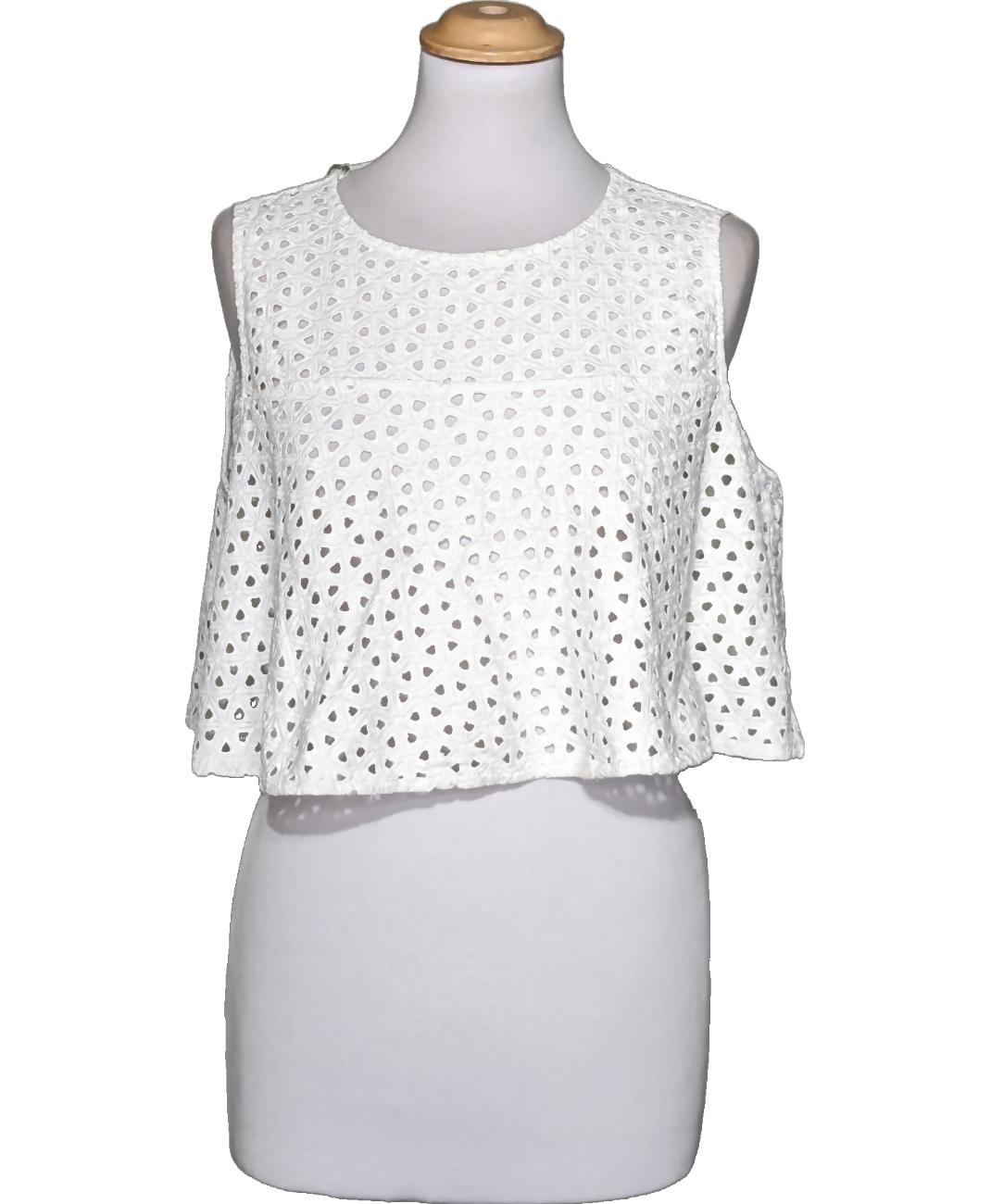 Top Débardeur Zara En Lin Blanc - Taille M - Impeccable, Occasion Très Bon état