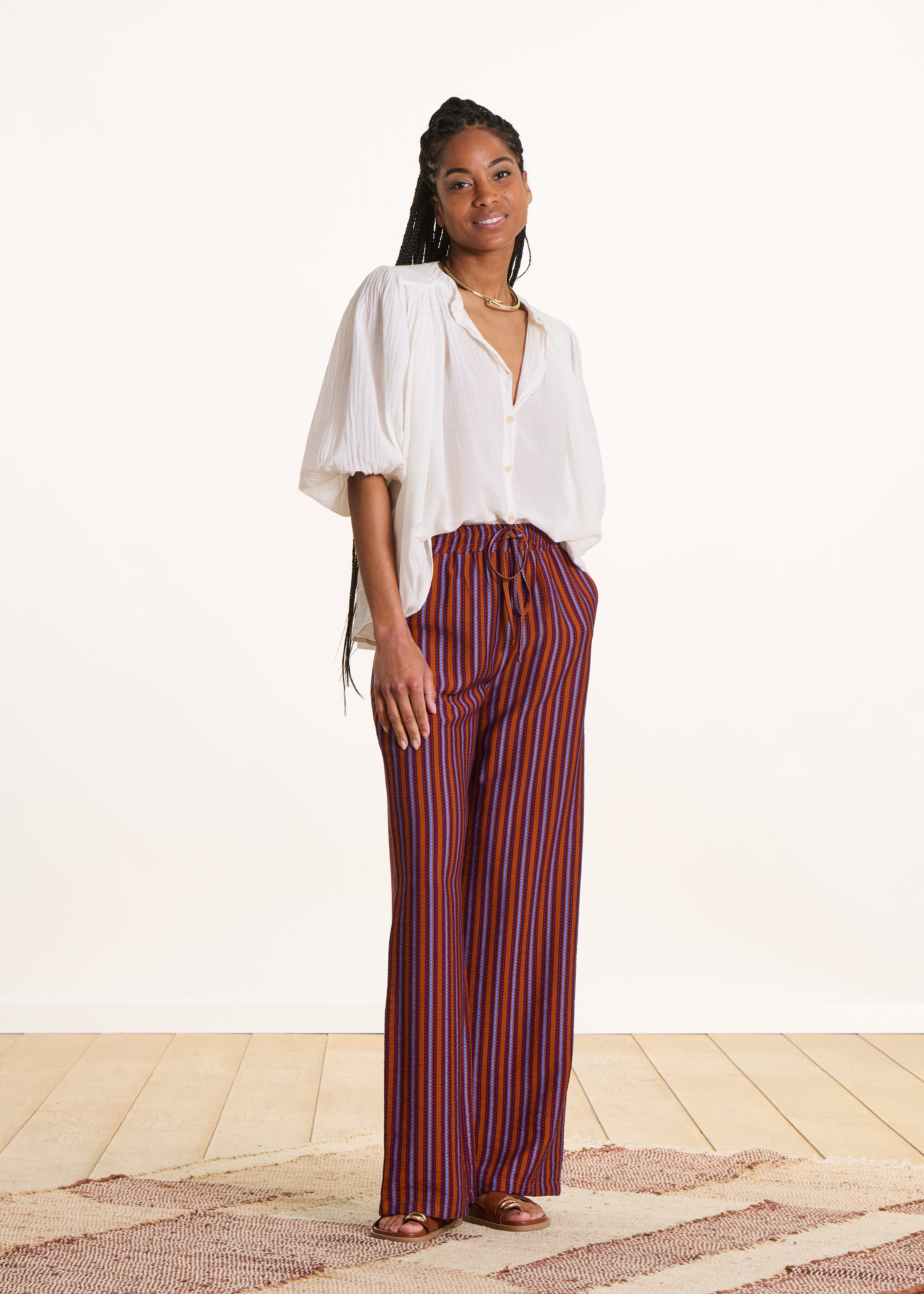 Pantalon large rayé, LA FEE MARABOUTEE