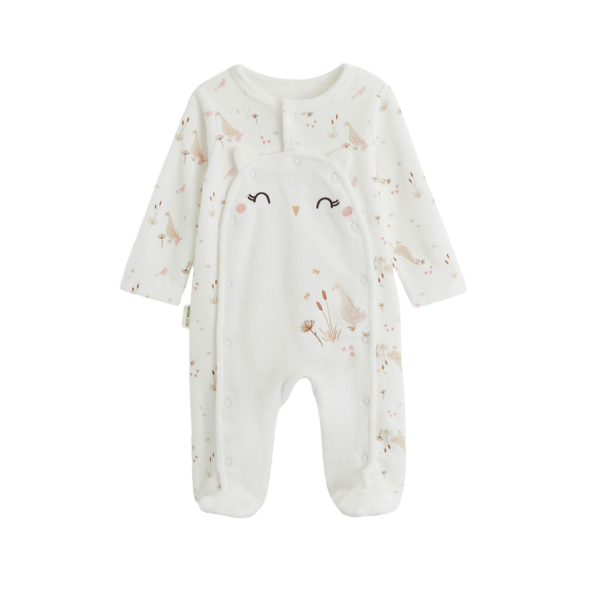 Pyjama bébé en velours ouverture pont Margot, PETIT BEGUIN