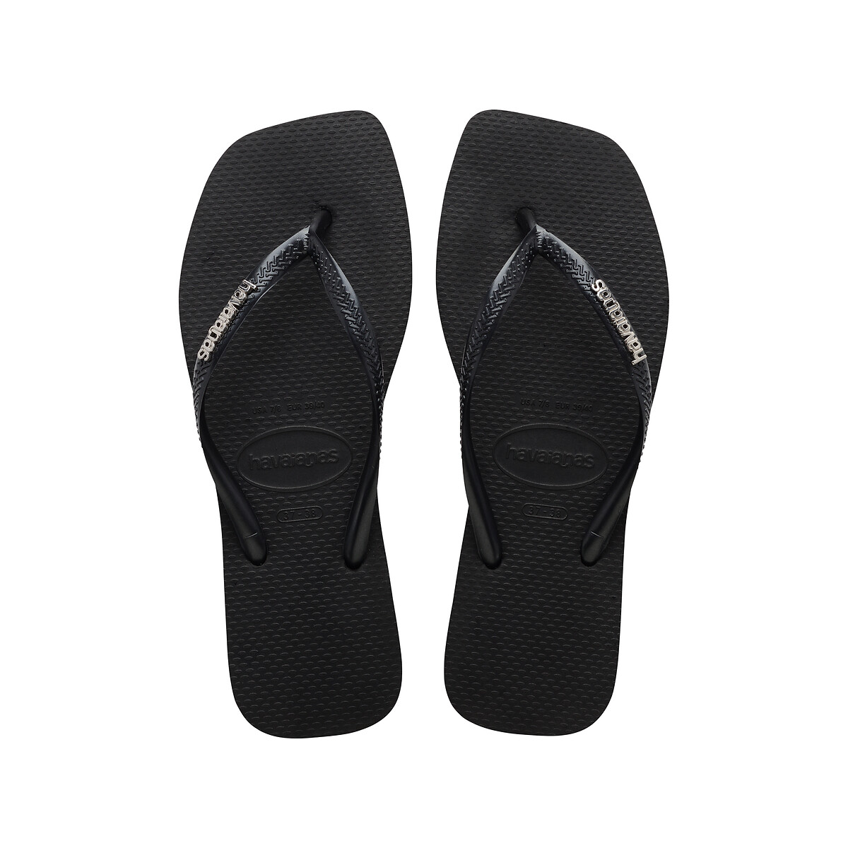 Tongs Slim Square Logo Metallic