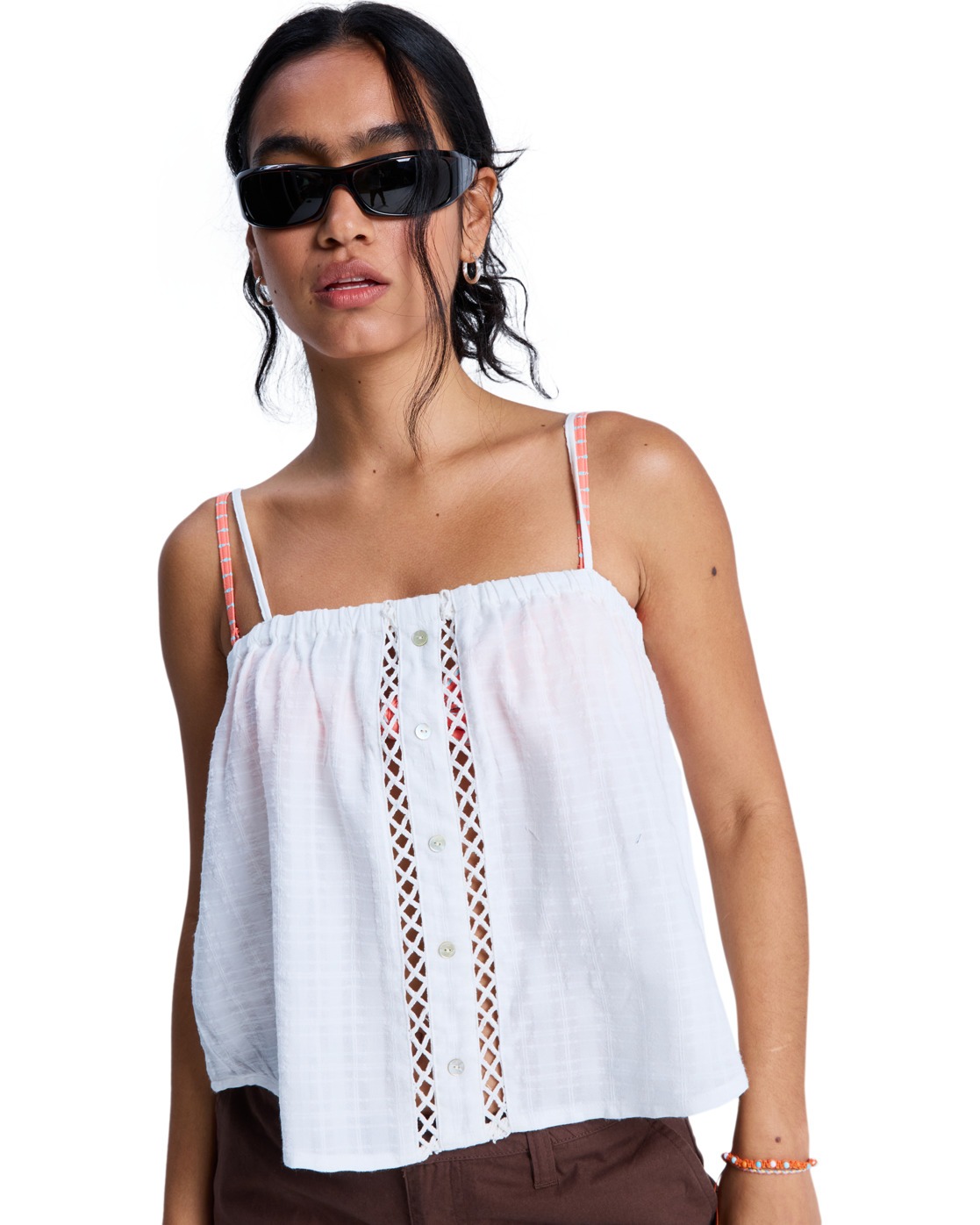 T-Shirt, fines bretelles, col rond, ., ROXY