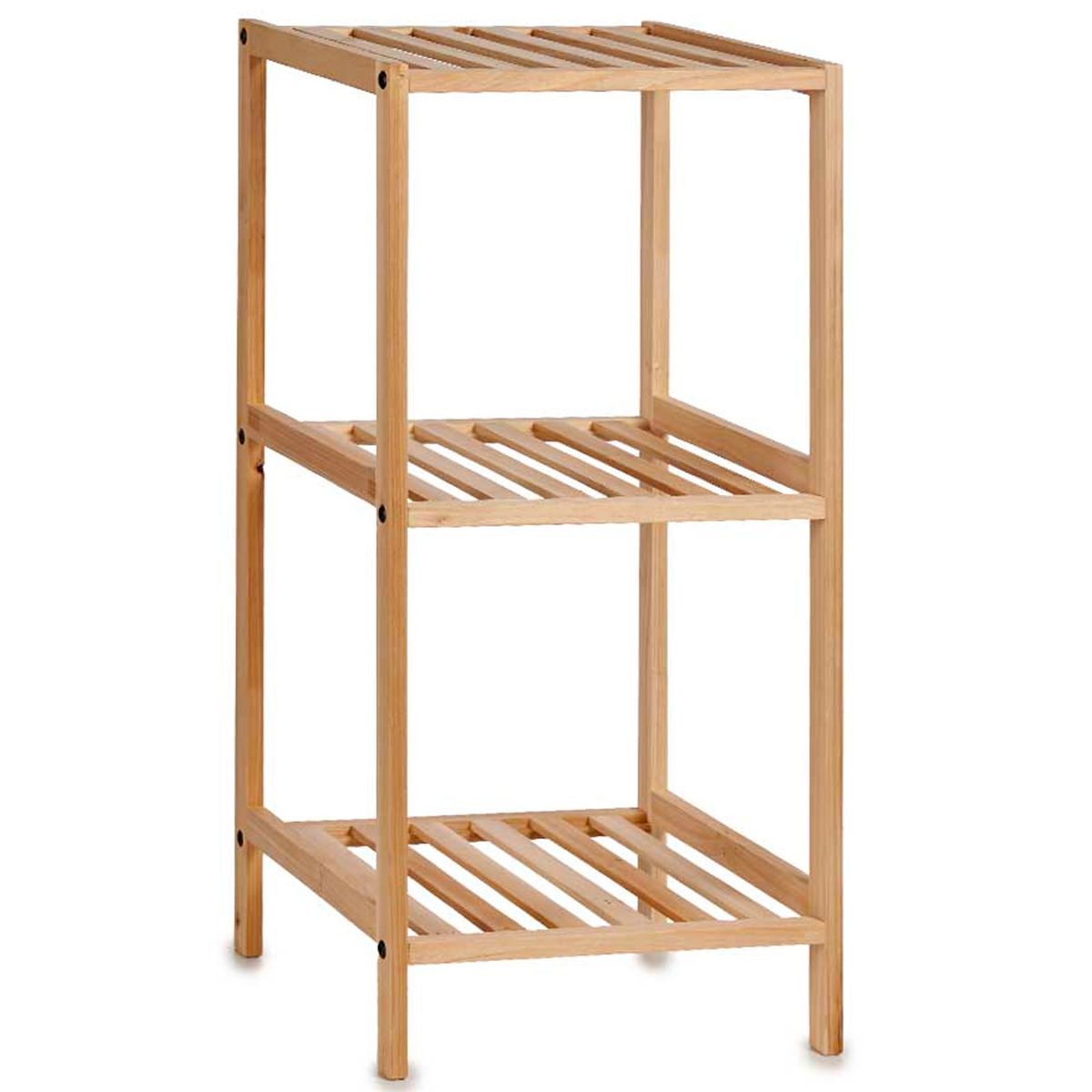 Étagère d'angle pour wc ou salle de bain en bambou Couleur bois Wadiga