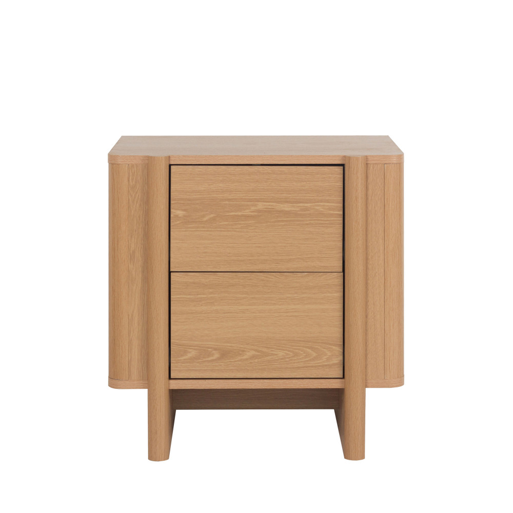 Table de chevet 2 tiroirs en bois- OLI, DRAWER