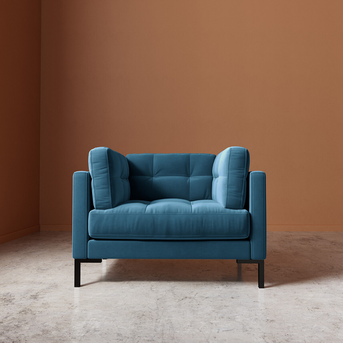 Landau Easy Velvet Armchair, SWOON
