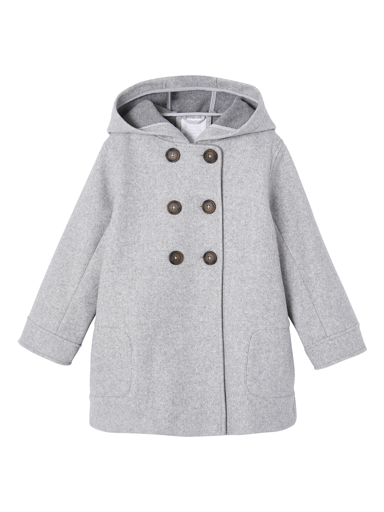 Manteau à capuche en lainage effet flanelle, VERTBAUDET