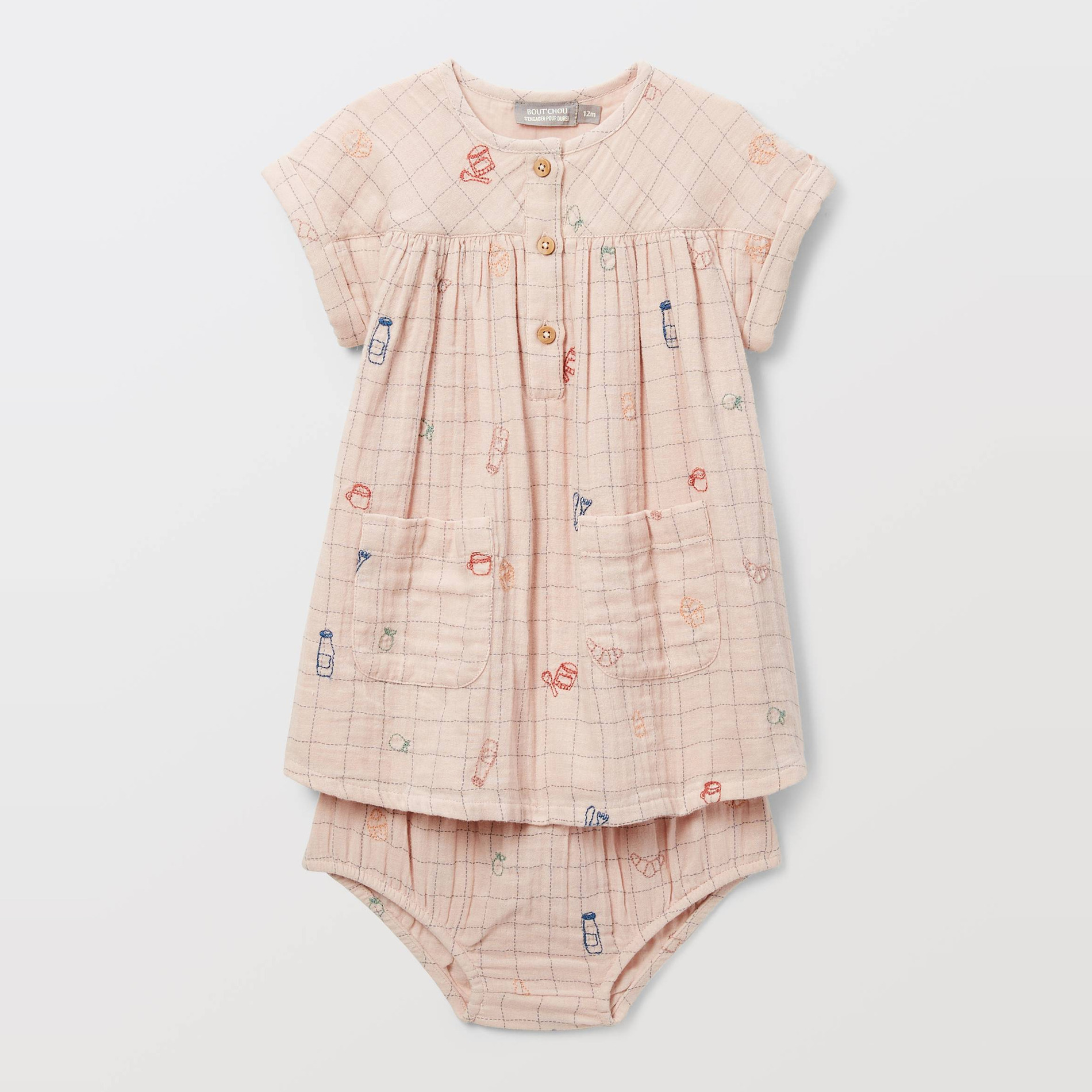 Robe avec bloomer imprimé en coton BIO GOTS, BOUT'CHOU