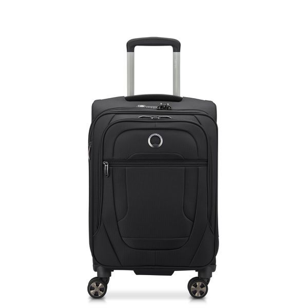 Valise cabine trolley extensible 4 doubles roues taille : s, helium dlx  noir Delsey | La Redoute