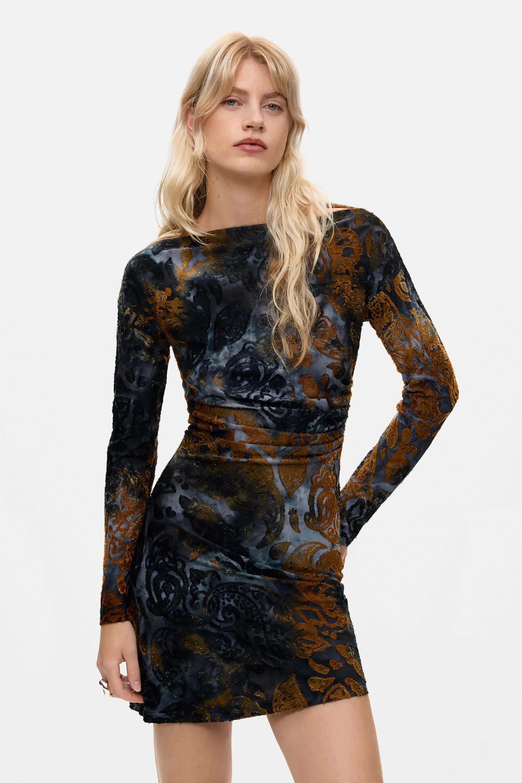Robe courte floquée, DESIGUAL
