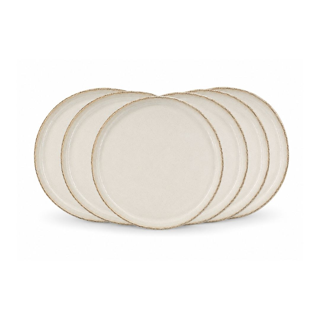 Lot de 6 grandes assiettes, COTON, ARTIME