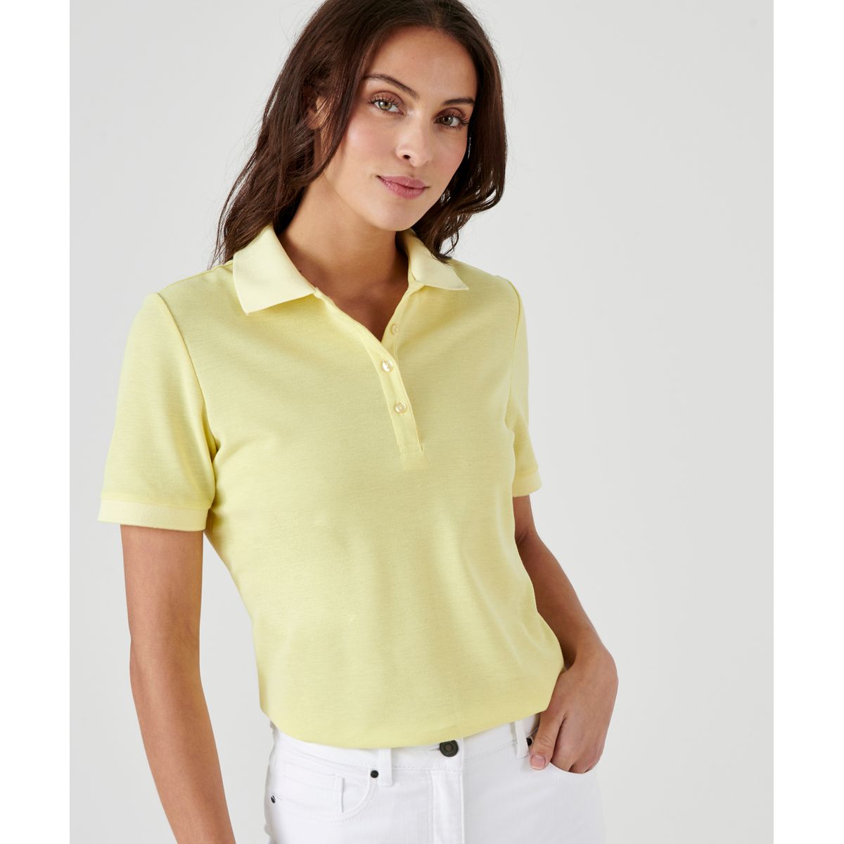 Polo discount jaune femme