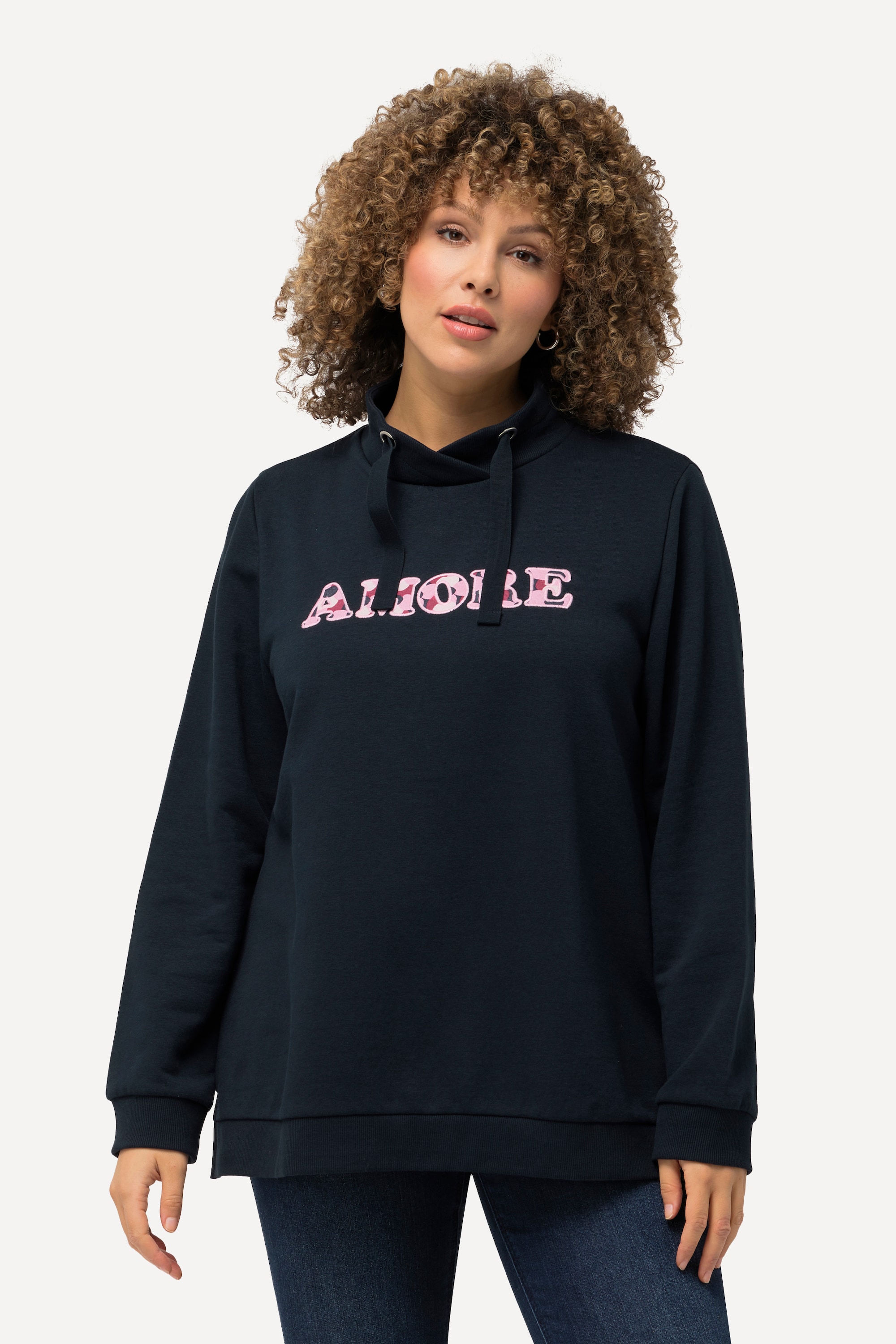 Sweat-shirt Amore. Manches longues et col, ULLA POPKEN
