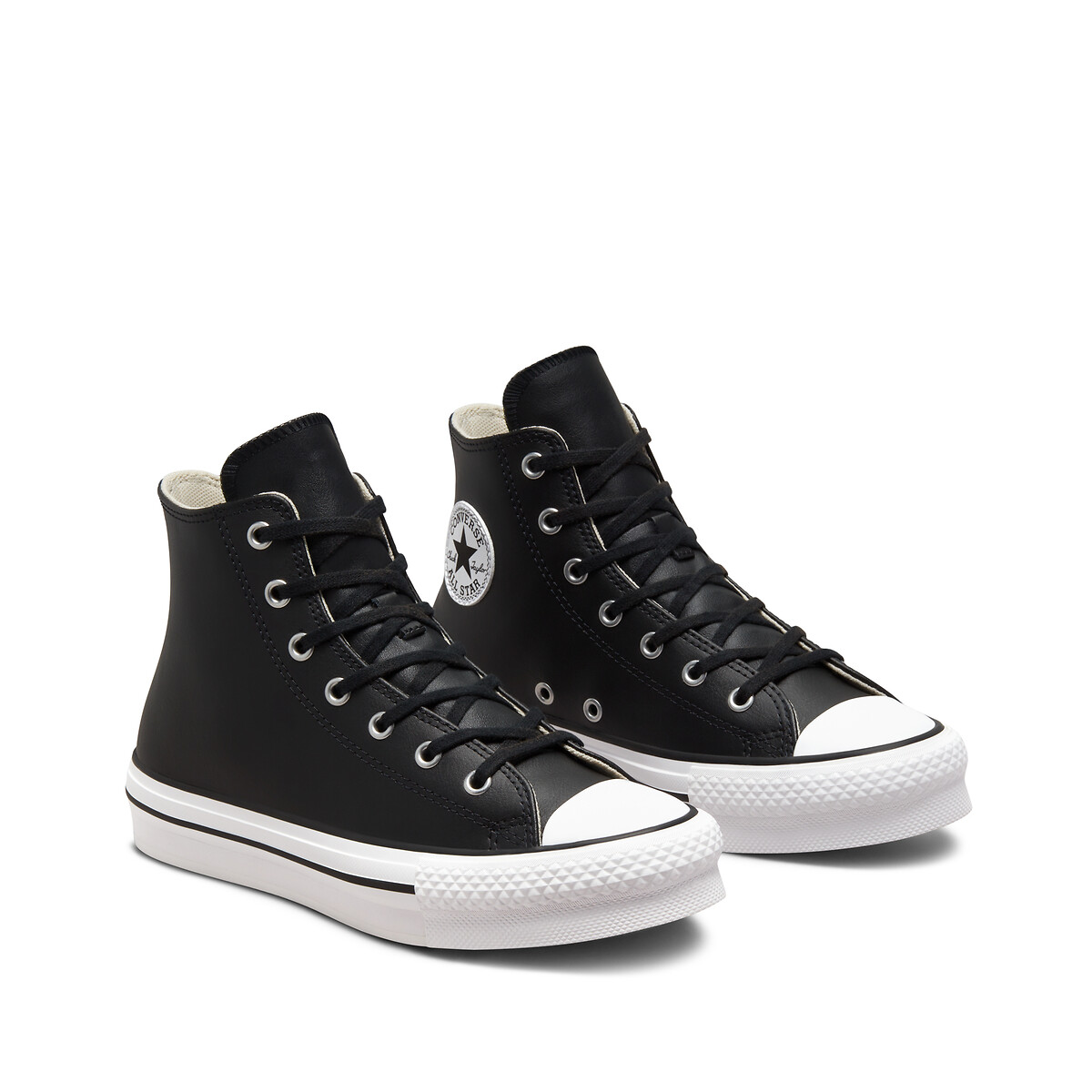 Ledersneakers all star eva lift foundation leather schwarz Converse La Redoute