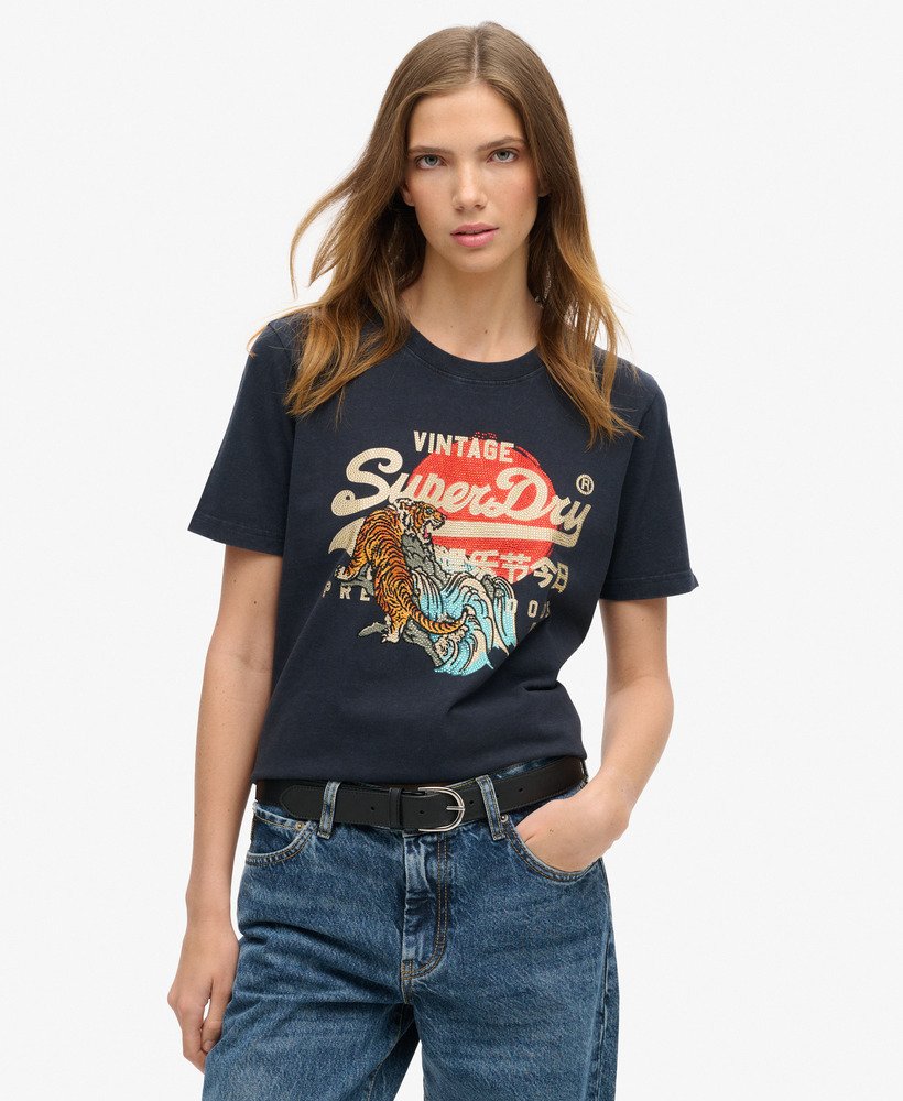 Pantalon regular fit en coton mélangé · Bleu Marine, Brun Vigoré