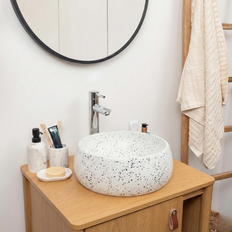 Vasque à poser ronde en terrazzo 40cm ZOLI, MOB IN