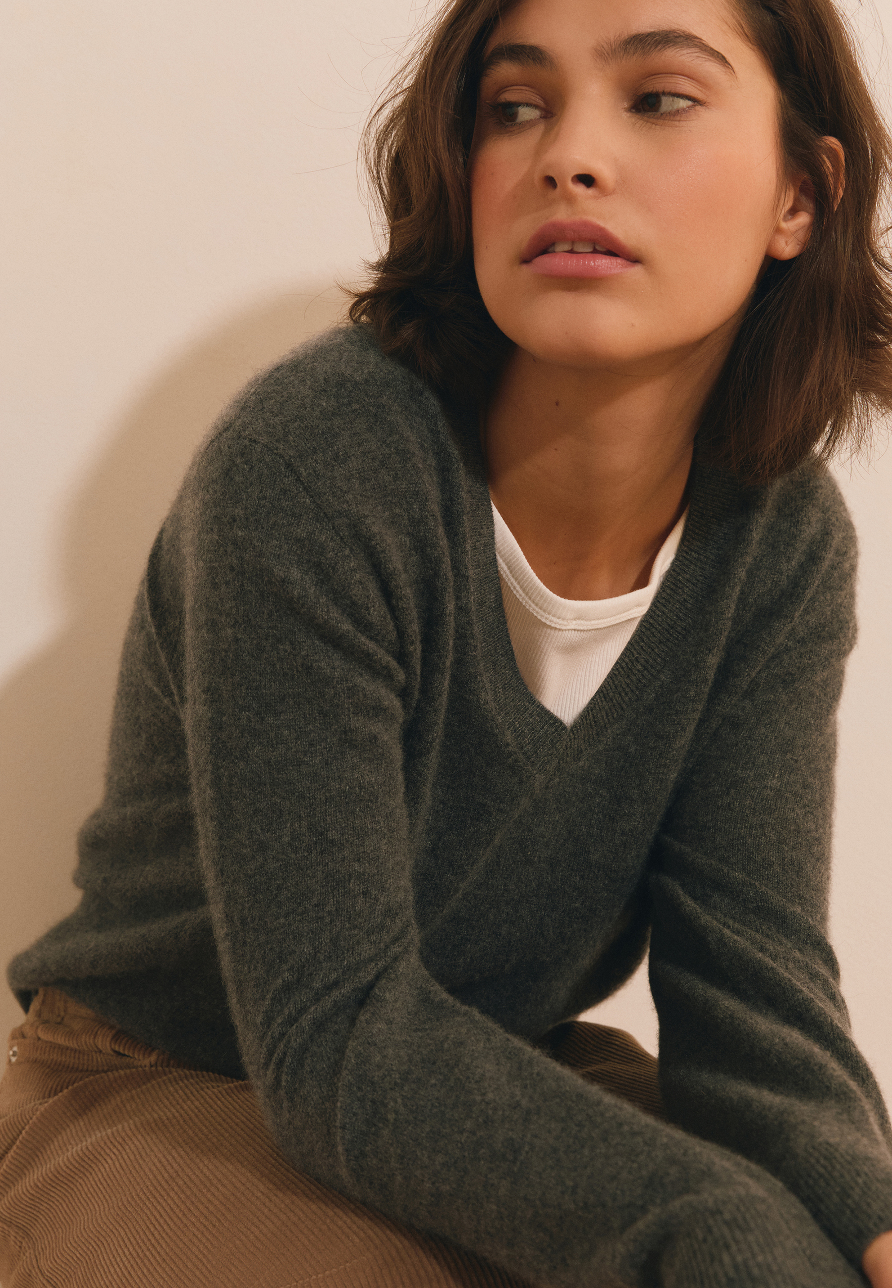 Pull manches longues col V 100% cachemire SIMONETTA COL, ETAM