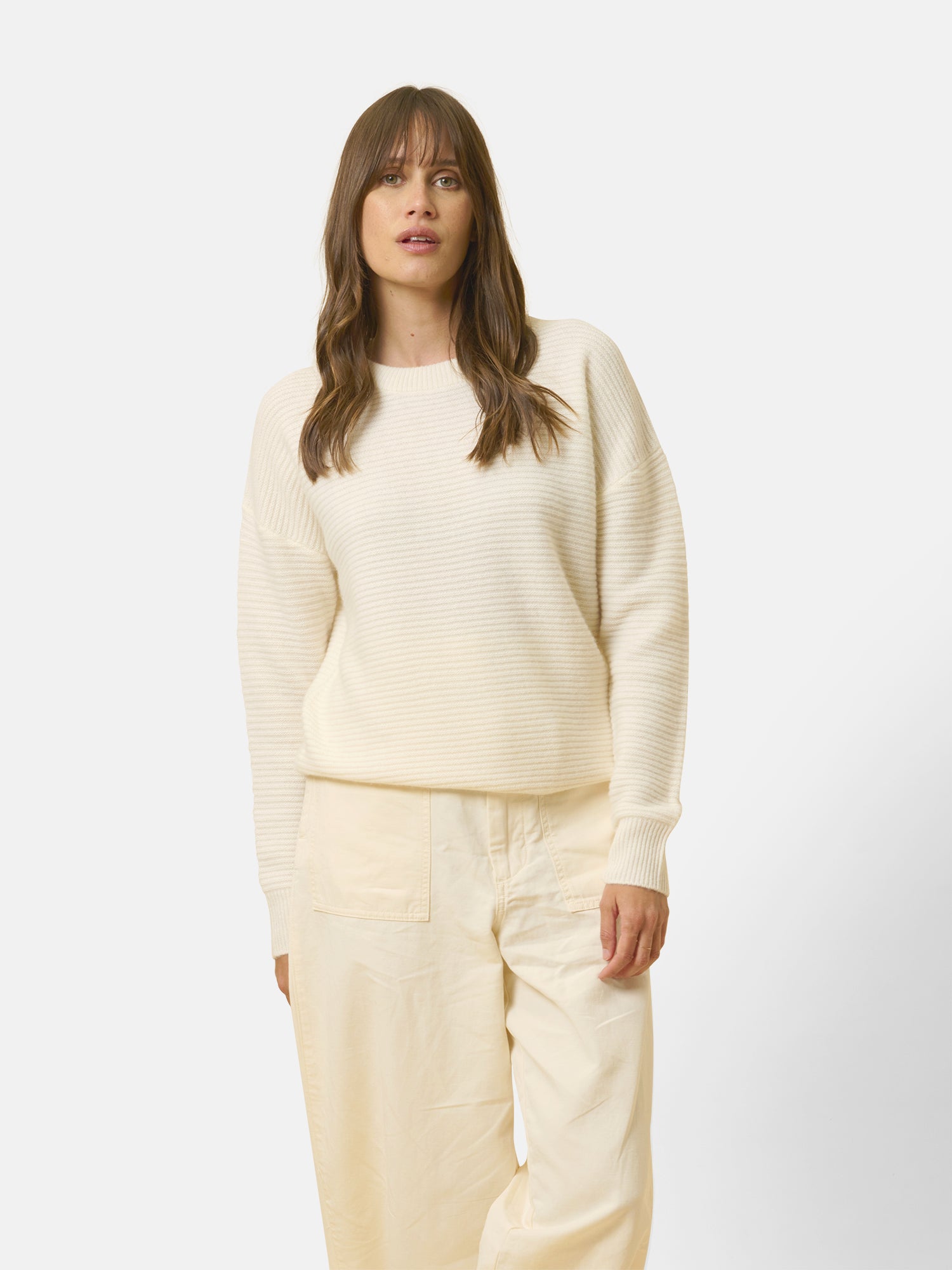 Pull Col Rond 4 Fils Neige Louna, JUST CASHMERE