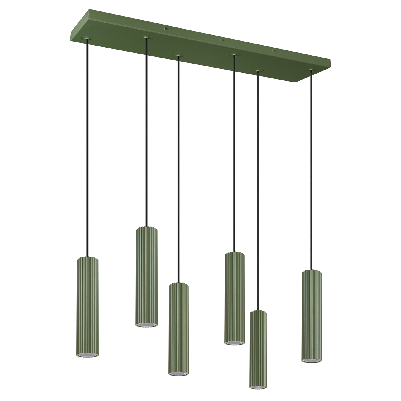Suspension Aluminium Vert Olive LED 6 Ivar, EDEN