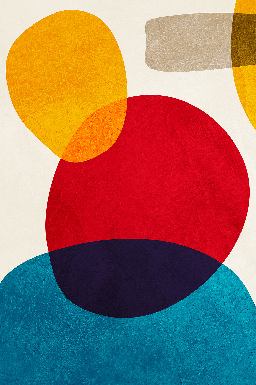 Tableau géométrique shape cercle rouge, HEXOA
