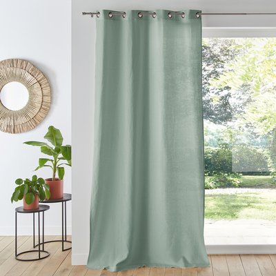 Onega Washed Linen Single Curtain with Eyelets LA REDOUTE INTERIEURS