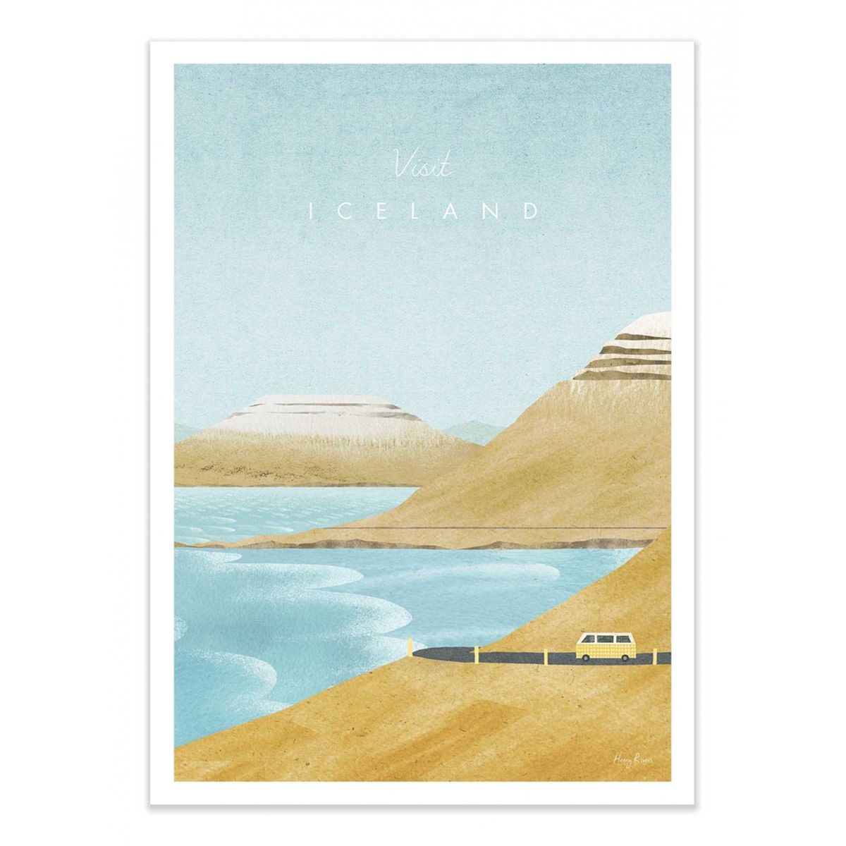 Poster Art-Déco Wall Editions 'Visit Route 66' Di Henry Rivers, Stampa 50x70 Cm Su Carta Opaca 200g
