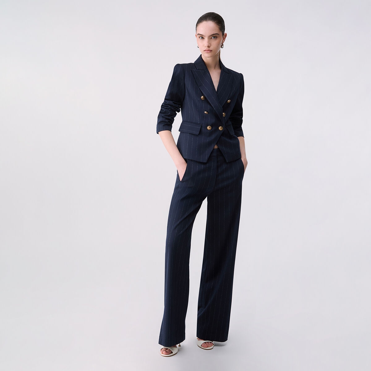 Pantalon droit à fines rayures, LIU JO