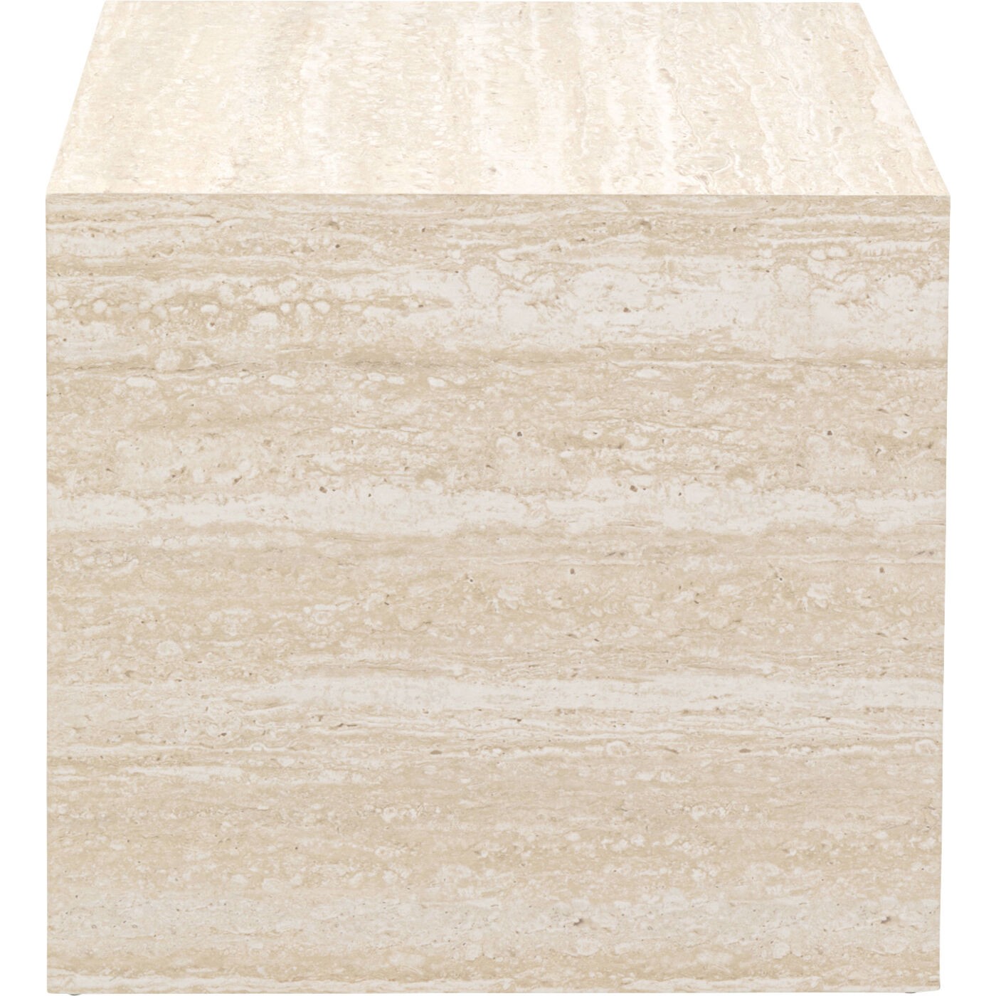 Table d'appoint cubique imitation pierre, TRAVERTINO, KARE DESIGN