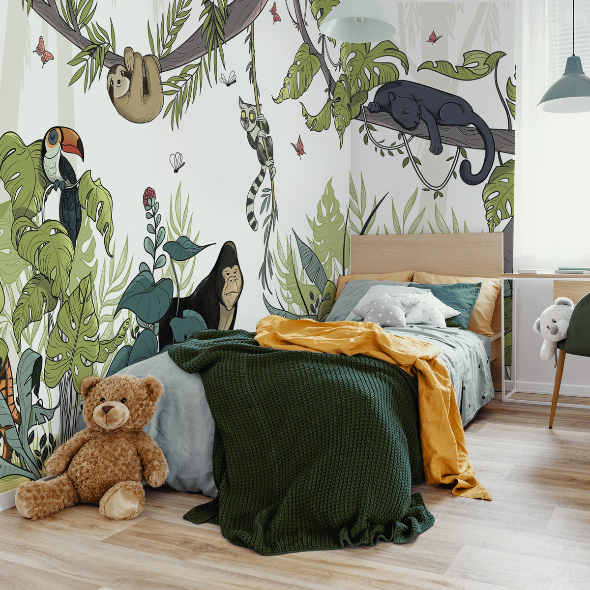 Papier peint panoramique Jungle  clair,  510 x 250cm, ACTE DECO