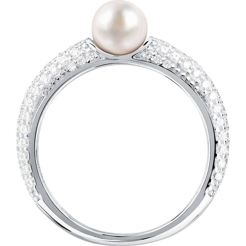 Bagues en Zircon/zircons Cubiques/perle/argent 925/1000 Recyclé et Zircon, MORELLATO