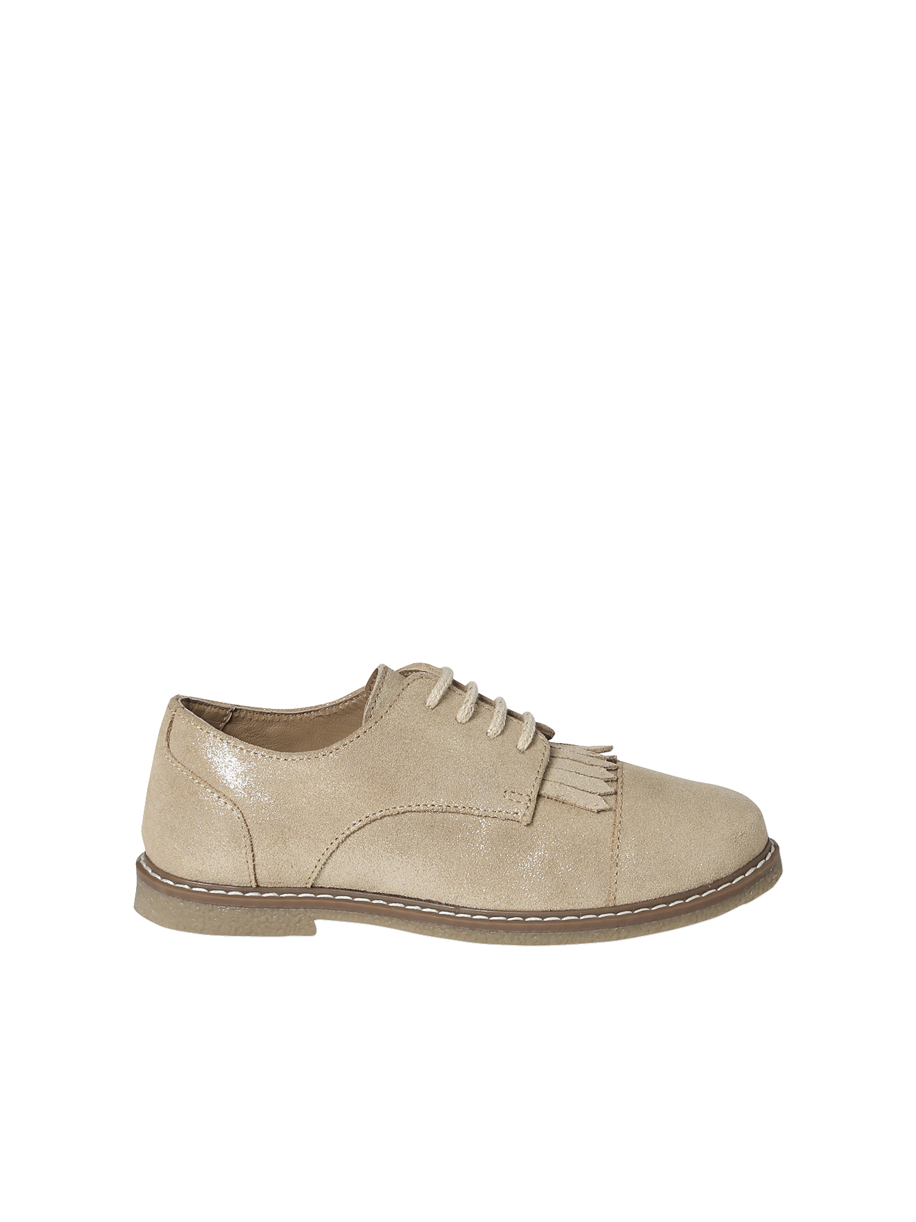 Derbies frangées à lacets cuir junior, VERTBAUDET